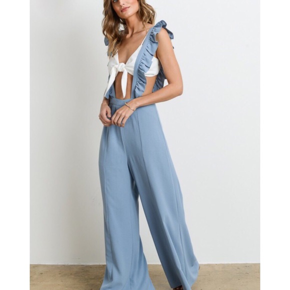 Ruffle-trim Suspenders 2-piece Set - Picture 5 of 8